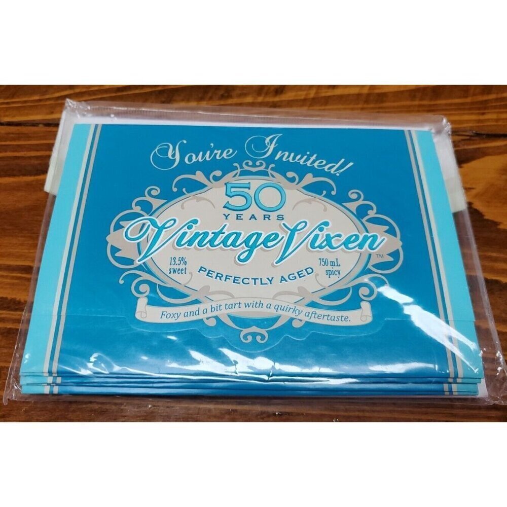 50 Years Vintage Vixen Birthday Invitations